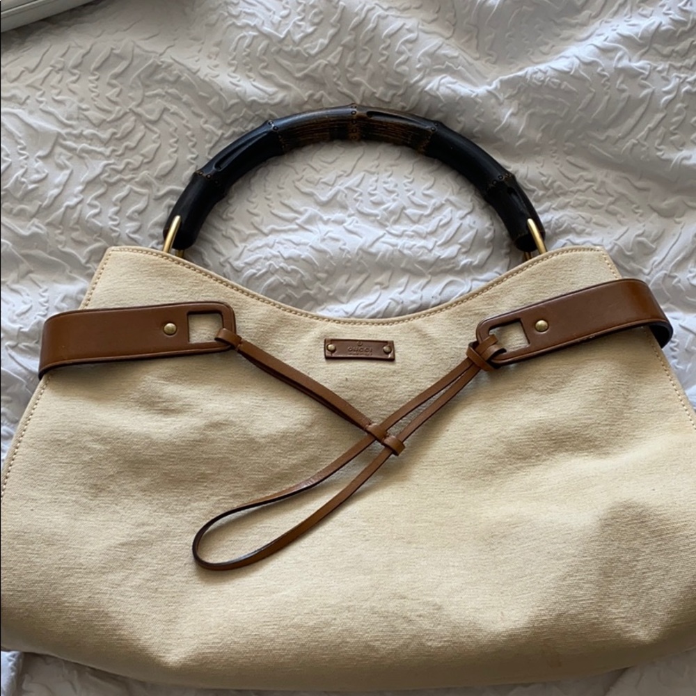 Vintage Gucci canvas & leather bag